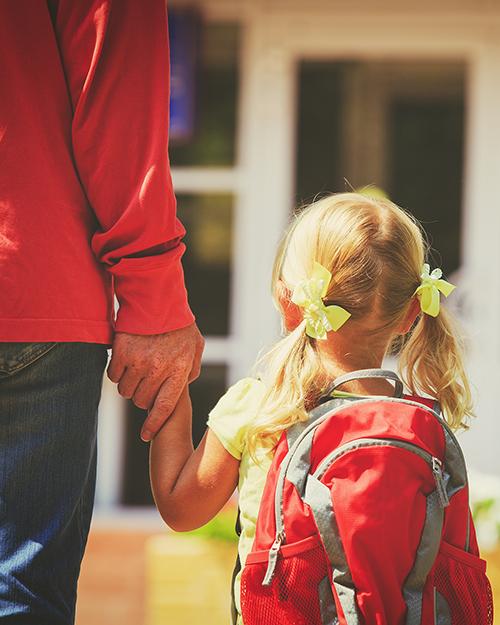 kid with backpack